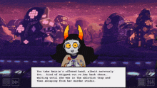 a screenshot of a video game that says you take anisia 's offered hand