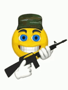 emoji army excited