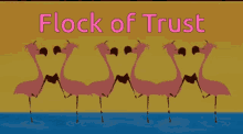 Flock Of Trust Flamingo Family GIF - Flock Of Trust Flamingo Family Bennyshilling GIFs