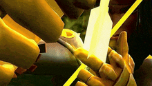 a close up of a person 's hands holding a lightning bolt