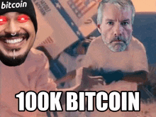 a man with a beard and a hat that says bitcoin