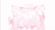 a drawing of a girl with cat ears and the words welcome on the bottom