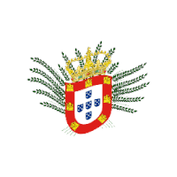 a coat of arms with a crown and leaves