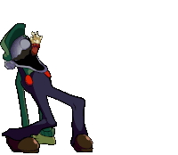 a cartoon character with a green hat and red heart on it