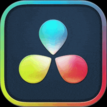 a rainbow colored app icon with three bubbles in it