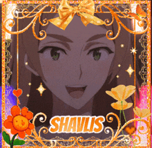 a picture of a girl with the name shaolis written on it
