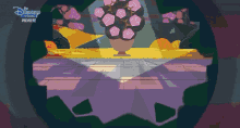 a disney channel premiere advertisement with a flower in a pot