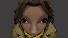 a close up of a person 's face with the words recrit studios visible