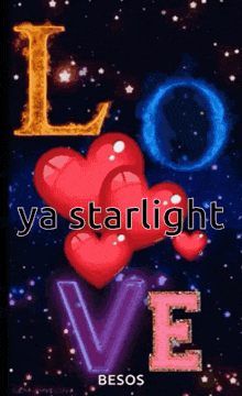the word love is surrounded by red hearts