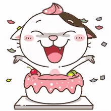 Cat Surprise GIF - Cat Surprise Popping Out Cake GIFs