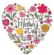 a mother 's day card with a heart made of flowers and hearts