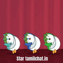 a star tamilchat.in poster with three cartoon characters on it