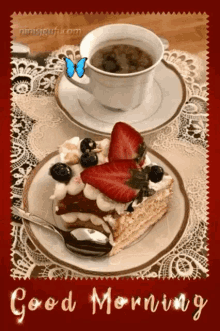 good morning coffee strawberry cake