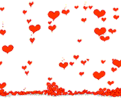 red hearts on a white background with a border