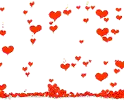 red hearts on a white background with a border