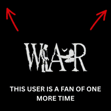 the word war is on a black background with red arrows pointing up