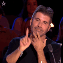 Raising Finger Simon Cowell GIF - Raising Finger Simon Cowell Britains Got Talent GIFs