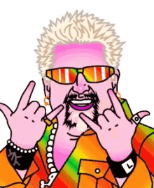rock on smiling shades guy fieri contemporary art