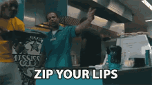 Zip Your Lips Shut Up GIF