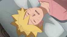 a cartoon of a person laying down with their eyes closed