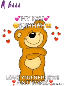 a teddy bear is hugging someone with the words " a big hug from me to u "