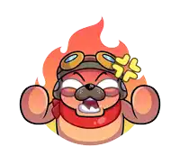 a cartoon of a dog wearing a helmet and goggles with an angry expression