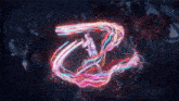 a person is surrounded by a glowing swirl of colorful lights