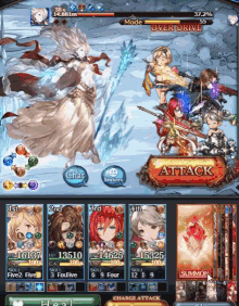 a screenshot of a game with the attack button