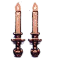 a drawing of two candles in candle holders