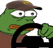 Pepe The Frog Driving GIF - Pepe The Frog Driving Upside Down GIFs