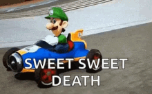 Luigi Sweet Sweet Death GIF - Luigi Sweet Sweet Death Mario Kart GIFs