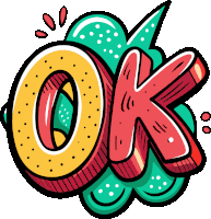 a colorful illustration of the word ok