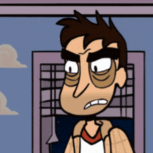 a cartoon of a man with a very angry look on his face