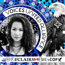 a picture of a woman and an eagle with the words voices united alliance on it