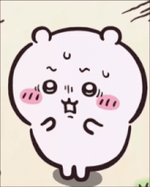 a close up of a drawing of a hamster with circles on it 's face
