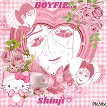 a picture of a man with the words boyfie shinji