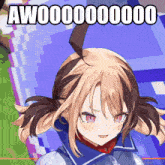 a picture of a girl with red eyes and the words aw000000 on it