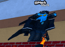 a cartoon character with the name mark on the top