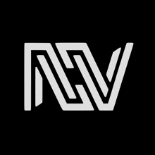 a black and white logo with the letter nv