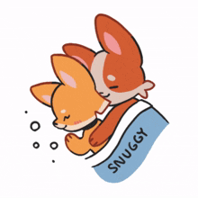 fox orange cute hug peace