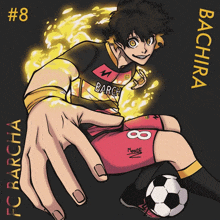 a drawing of a soccer player named bachira