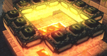 a minecraft screenshot of a portal with a yellow light coming through it