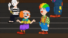 a clown with the number 10 on his face