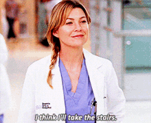 Greys Anatomy Meredith Grey GIF - Greys Anatomy Meredith Grey I Think Ill Take The Stairs GIFs