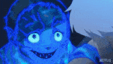 a netflix advertisement with a blue monster