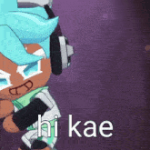 a cookie run character wearing headphones and a purple background .