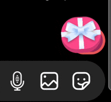 a pink gift box with a bow and the word kys on it