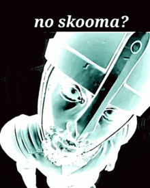a drawing of a man with the words no skooma written above him