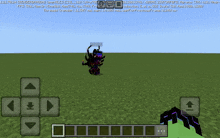 a screenshot of a minecraft game shows a monster in the background