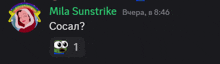 a screenshot of a conversation between mila sunstrike and peep